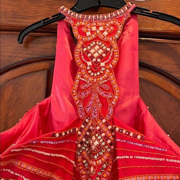 🆕 Rachel Allan Perfect Angels Beaded Halter A-Line Gown Prom Dress size 22 - Picture 7 of 14